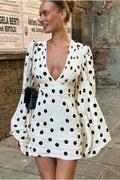 Vintage Polka Dot Bodycon Mini Dress