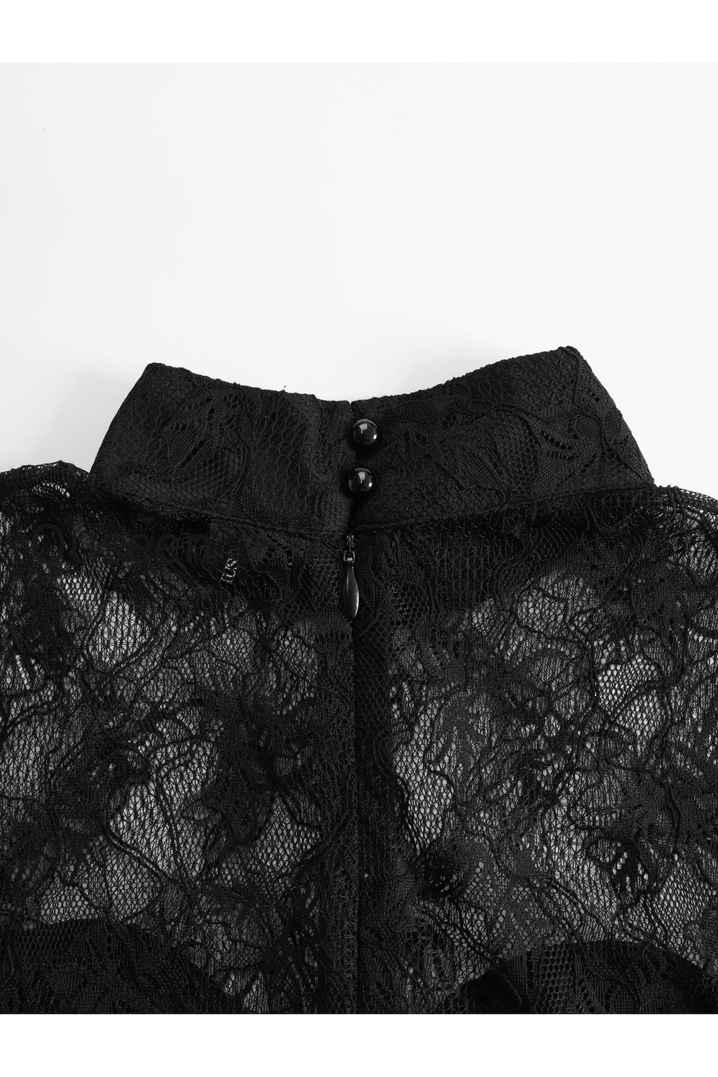 Black Lace Illusion Bodice Wide-Leg Evening Jumpsuit