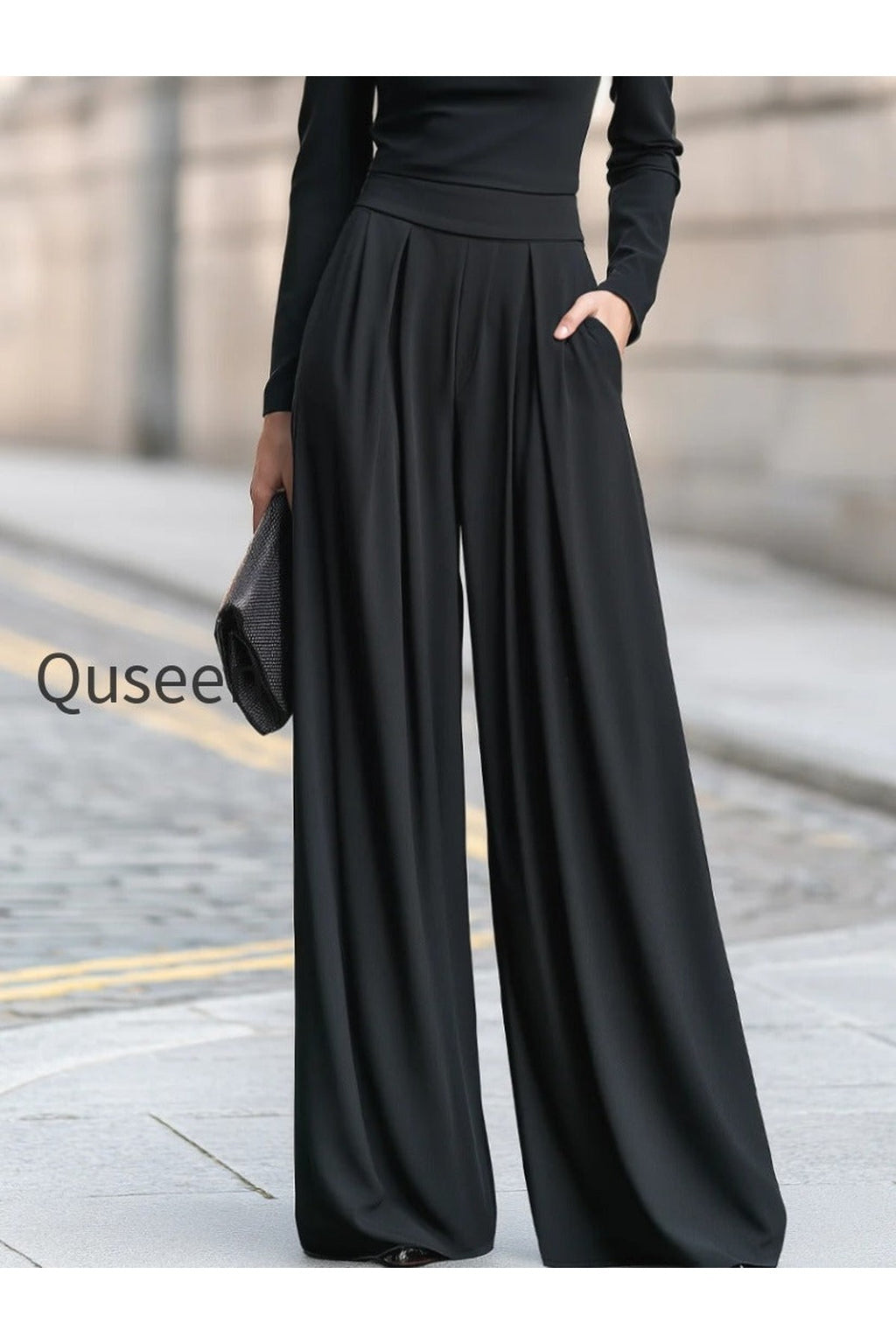 Elegant Boat Neck Wide-Leg Pleated Tailored Jumpsuit