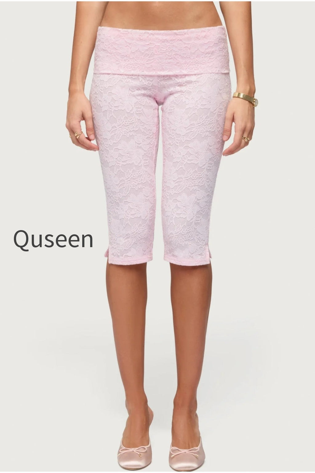 Talisa Foldover Lace Capri Leggings