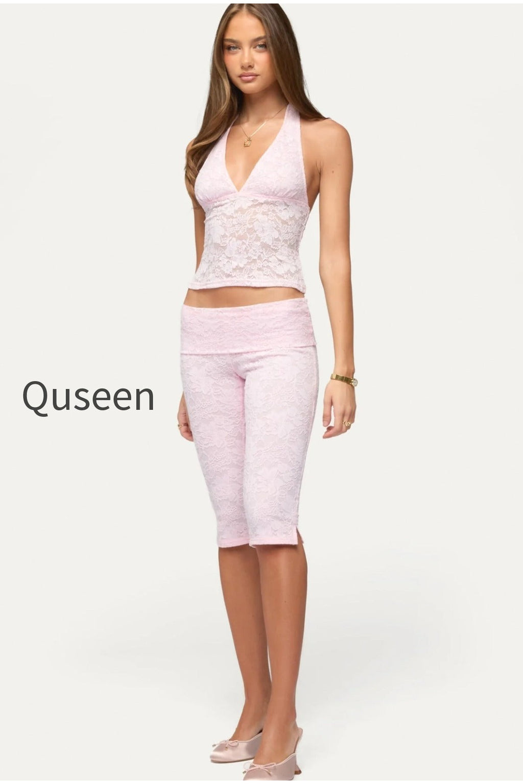 Talisa Foldover Lace Capri Leggings