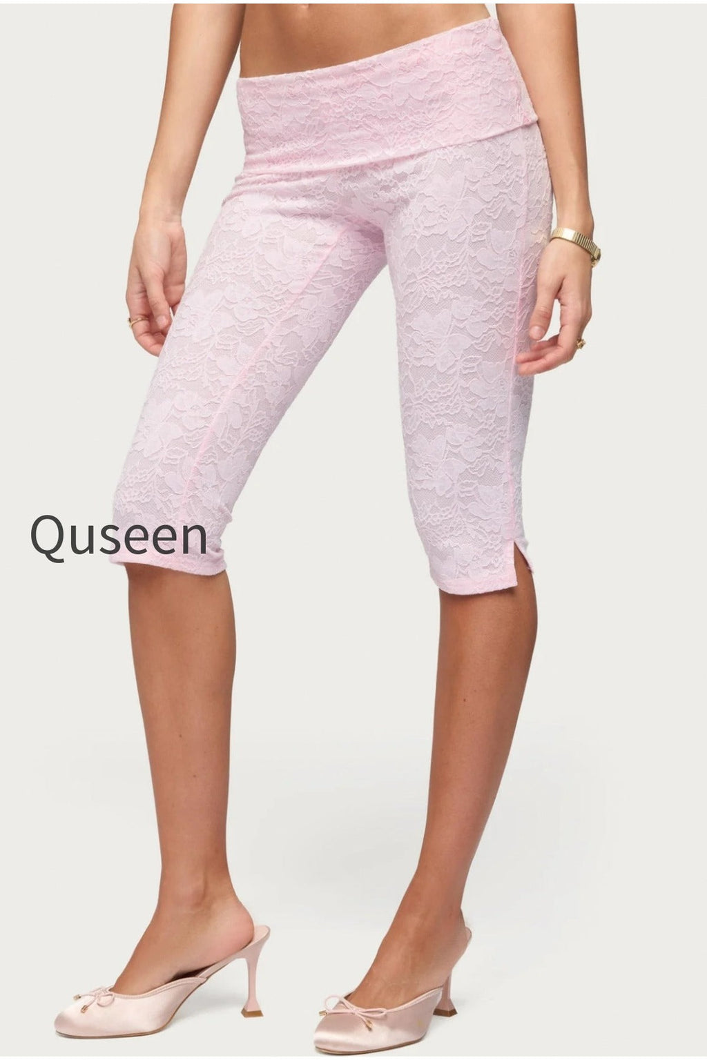 Talisa Foldover Lace Capri Leggings