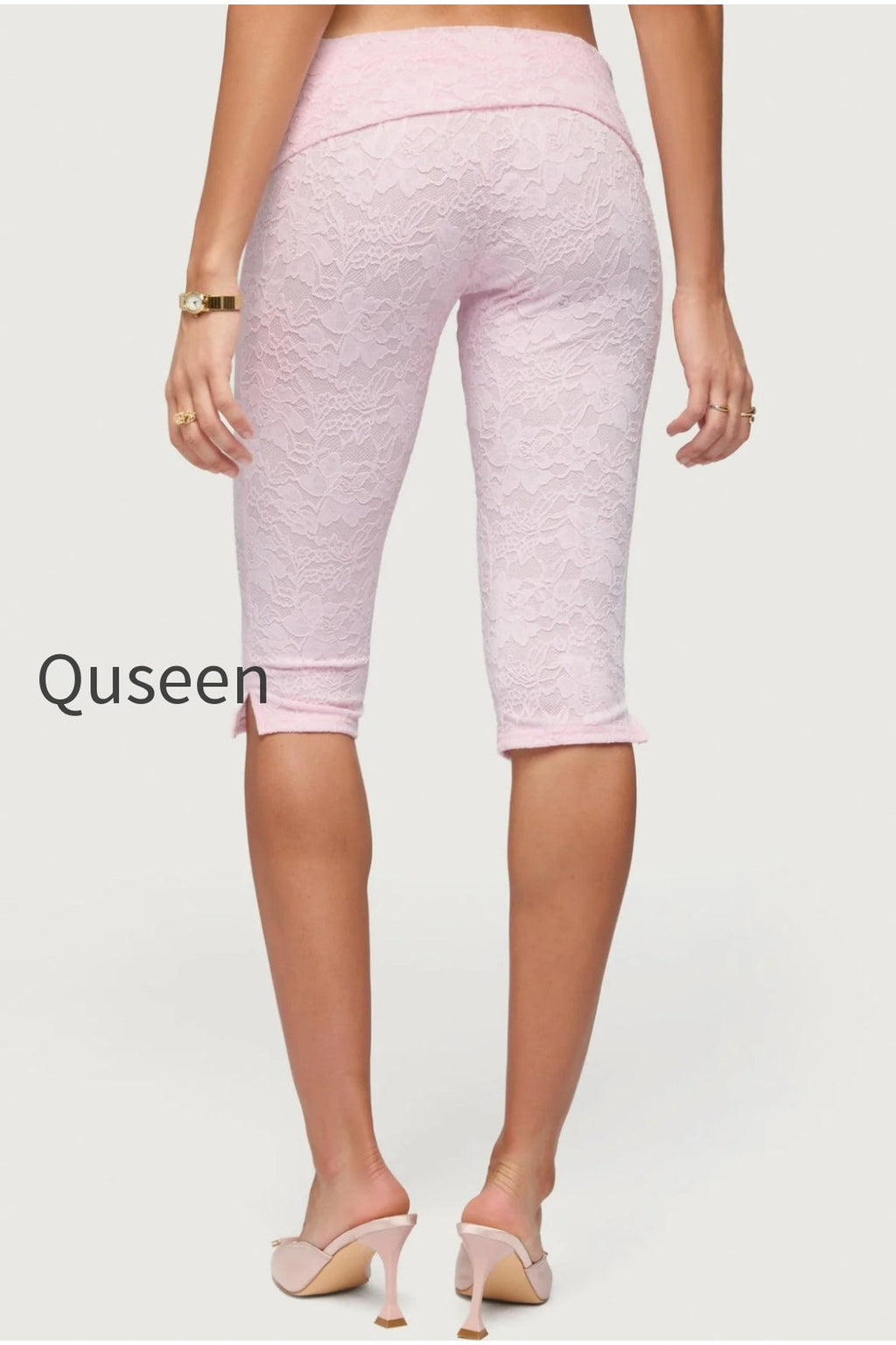 Talisa Foldover Lace Capri Leggings