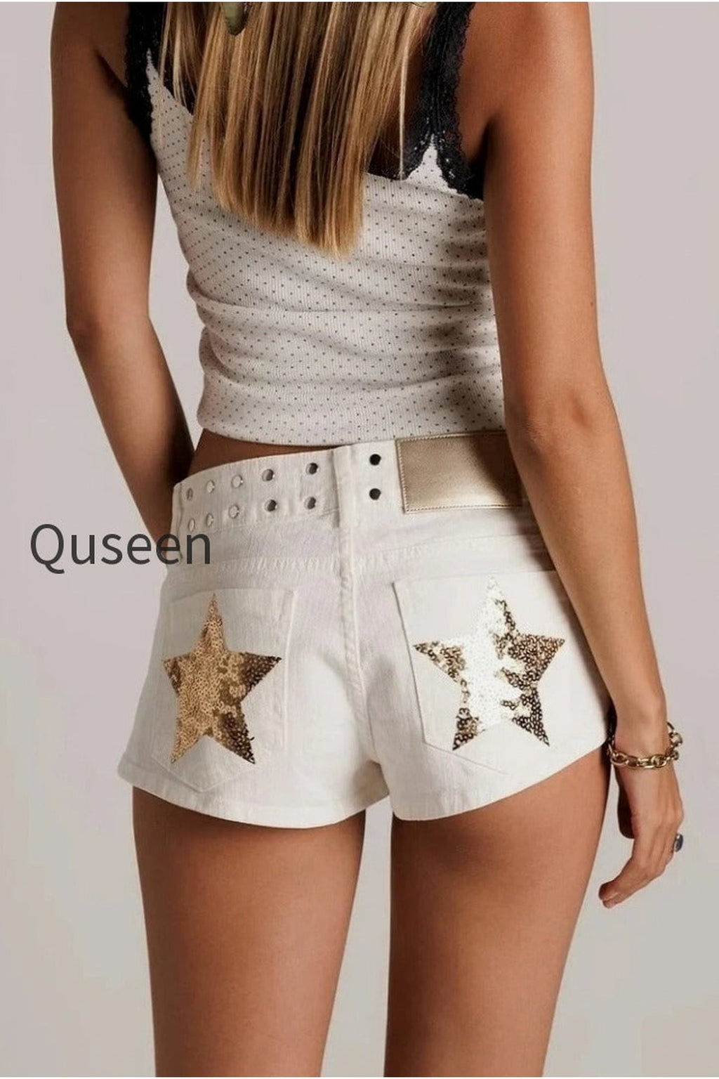 Y2K Hot Star Print Denim Shorts