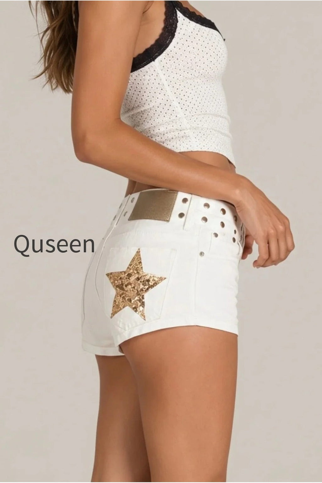 Y2K Hot Star Print Denim Shorts