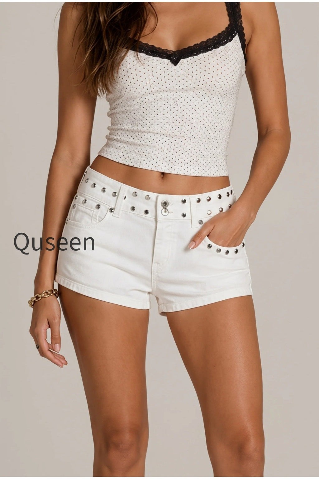 Y2K Hot Star Print Denim Shorts