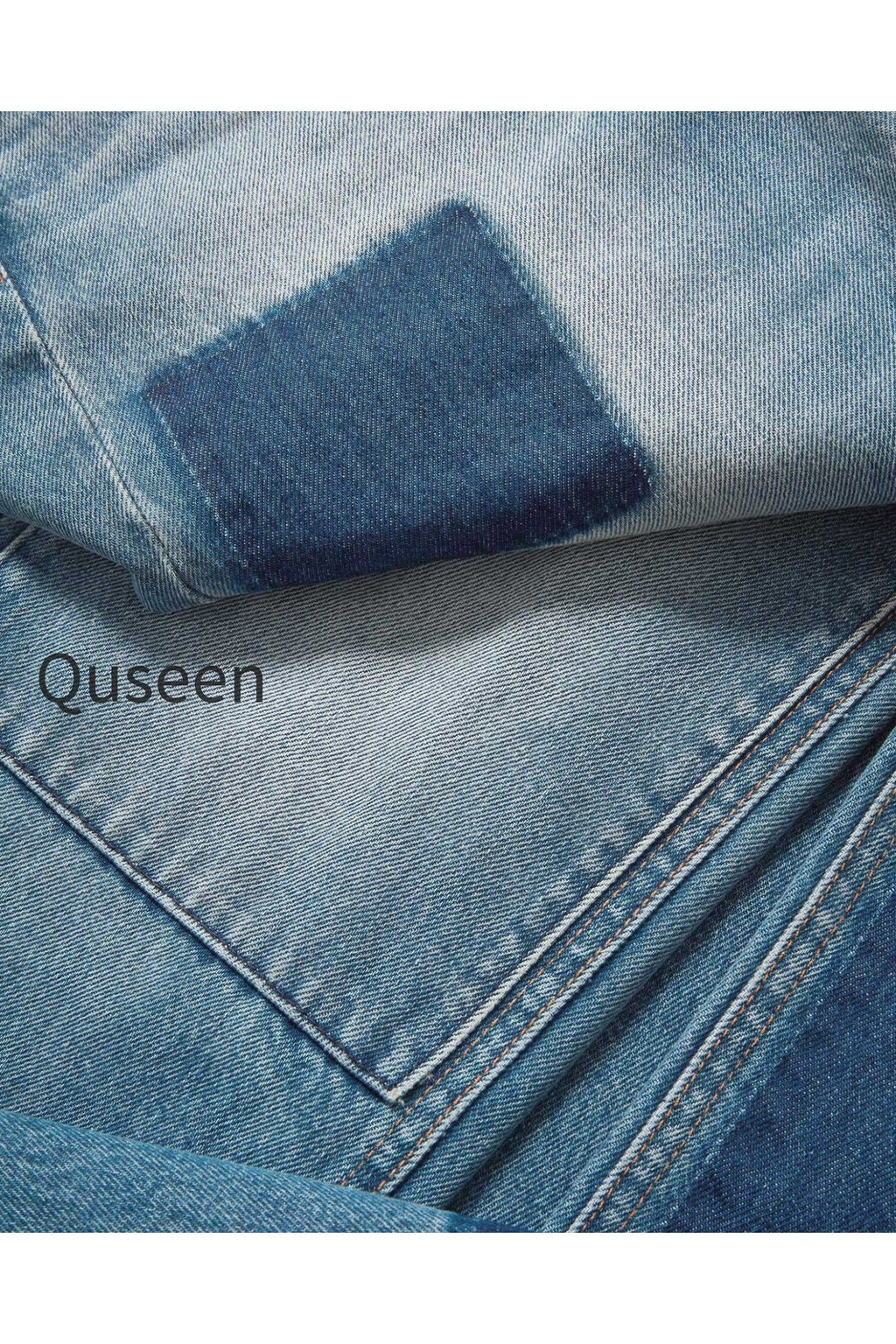 Dylan Patchwork Straight-Leg Jean